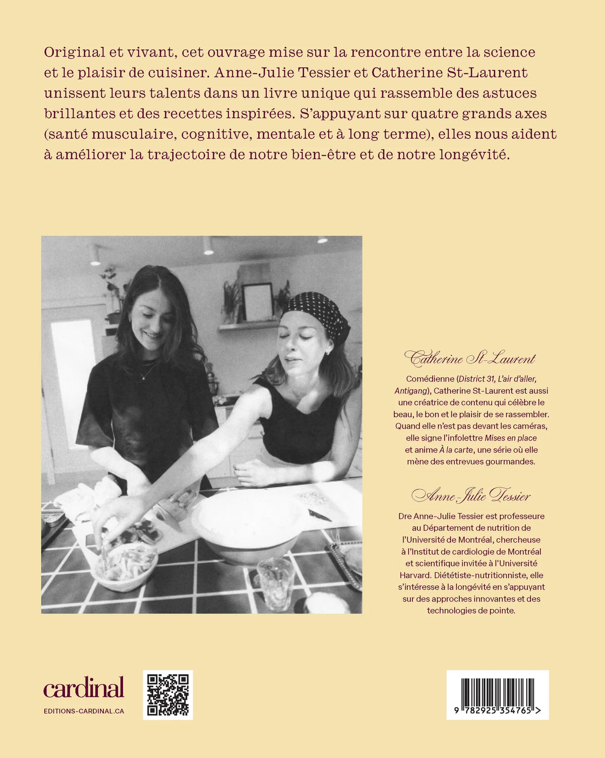 Livre mange ta vie, science, saveurs et santé, page couverture arrière