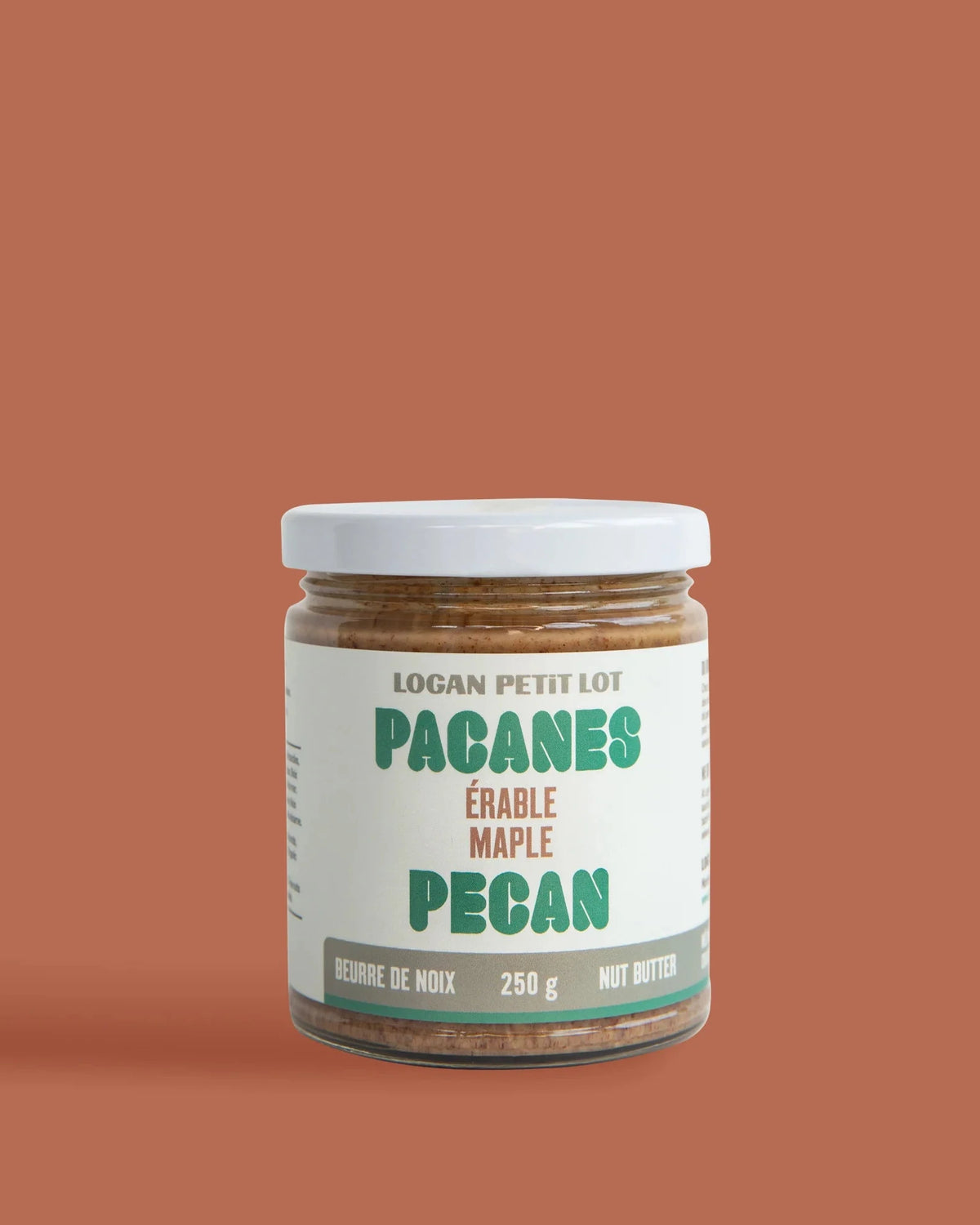 Un beurre de pacanes et érable de Logan petit lot.