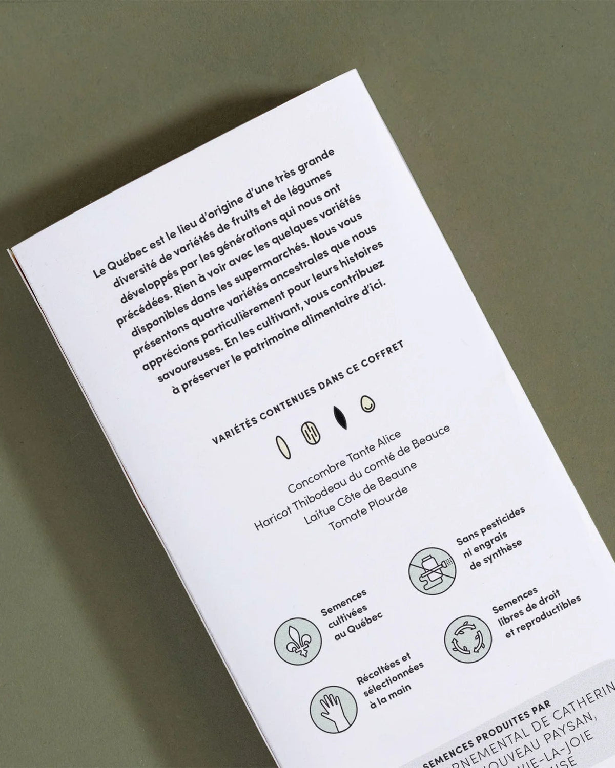 Coffret de Semences ancestrales, Collection patrimoine québécois par le nutritionniste urbain