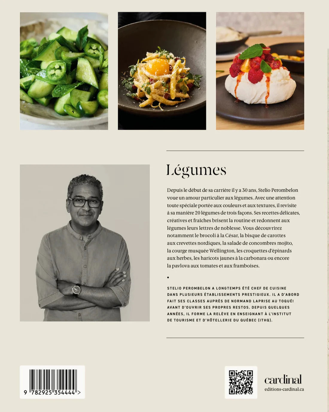 La page arrière du livre Légumes de Stelio Perombelon.
