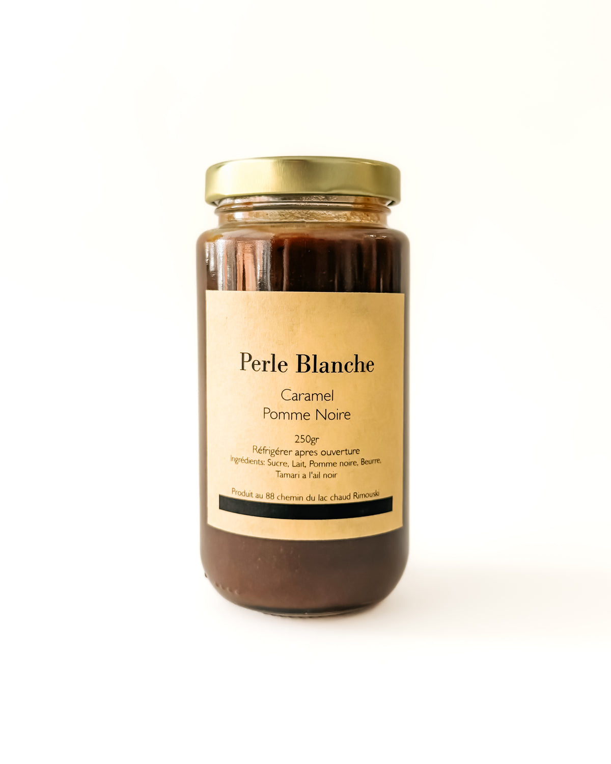 Le caramel pomme noire de l'entreprise Perle Blanche.