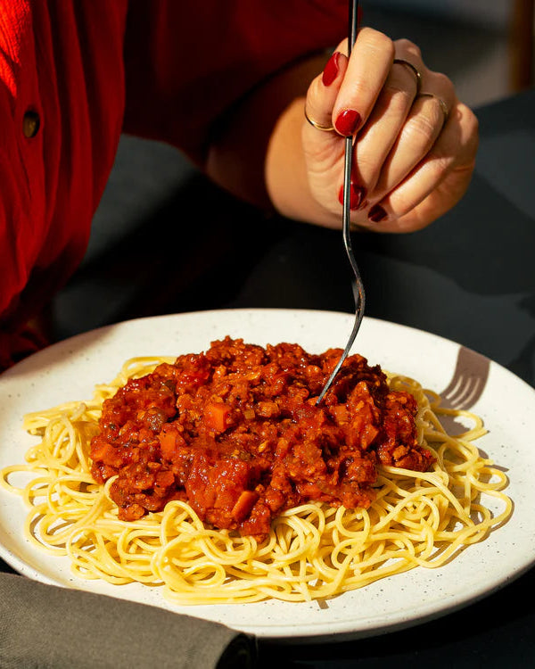 Recette de la sauce à spaghetti végétarienne à base de protéine végétale de pois 